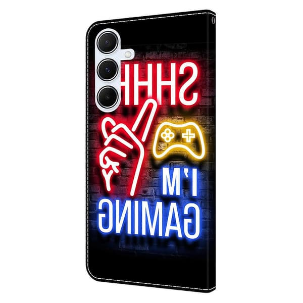 Plånboksfodral för Samsung Galaxy S24 FE Mönstertryck Ställ Läder Flip Telefonskal Multicolor Neon
