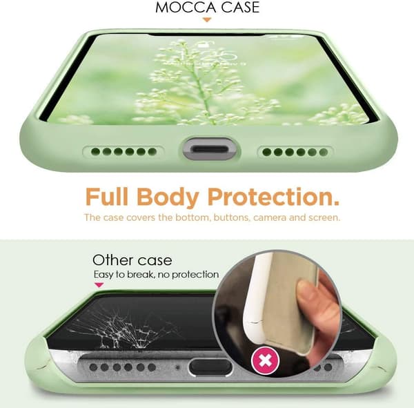 Fodral för iPhone 11 med ringstativ | Supermjukt mikrofiberfoder | Anti-rep flytande silikon stötdämpande fodral för iPhone 11, Matcha