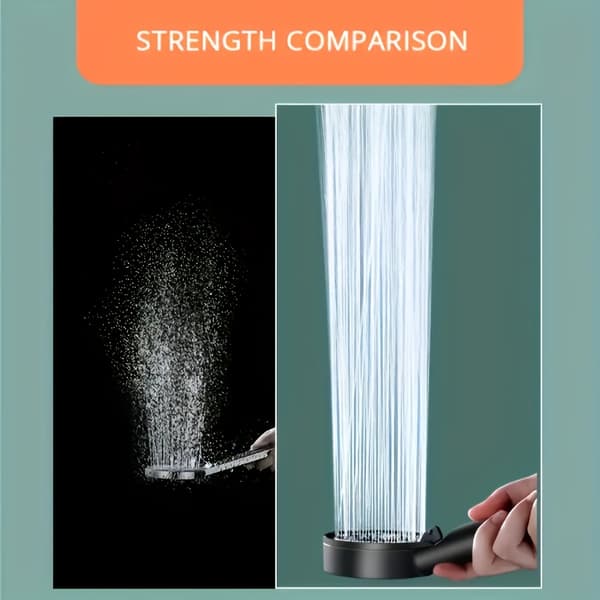 Høytrykks dusjhode med 5/6 justerbare spraymoduser (Regn, Massasje) 1pc