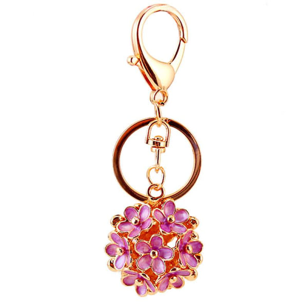 Söt Rhinestone Blomma Nyckelring Med Kristall Nyckelring Charm Hänge Färgglad Blomma Handväska Nyckelring För Väska Handväska Bil Presentdekoration (3st)