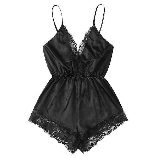 Sexigt nattlinne för damer, charmigt sovplagg underkläder Black S