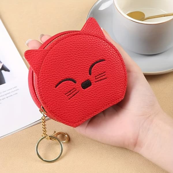 Bedårande Katt Damplånbok | Multifunktionell, Design med dragkedja Red