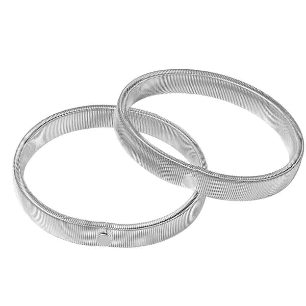 2 st Manschettarmband Elastiska Ärmhållare Elastiska Ärmstrumpeband Elastiska Armband Ärmhållare Skjortarmband Silver 7*7cm