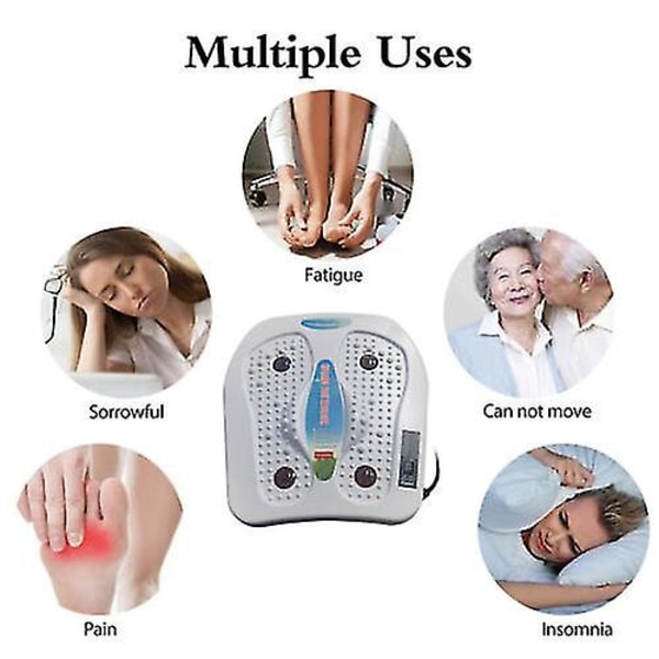 9 lägen Fot Ben Vibration Blodcirkulation Booster Feet Massager Med Uppvärmd