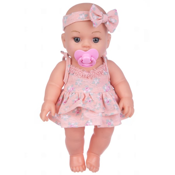 Rebirth Vit Doll Vinyl Silikon Nyfödd leksakspresent 12 tum naturtrogen simulering Handgjorda Baby Reborn Dolls Pink
