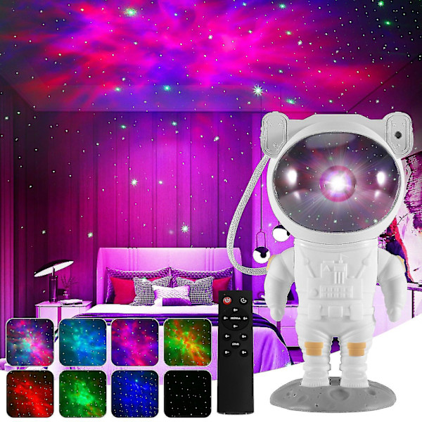 Stjerneprojektor Galakse Nattlys Astronaut Stjerne Nebel Tak Led Lampe Med Fjernkontroll