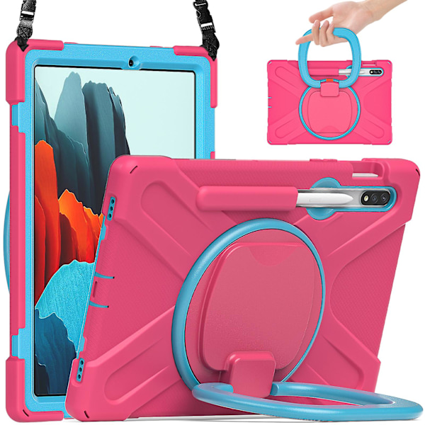 Fodral med magnetiskt stativ och pennhållare för Samsung Galaxy Tab S7 Plus Fe. Kompatibel med Galaxy Tab S6 Lite Tab A 10.1 A 8 A7 10.4 Cas Red Tab A7 T500 505 507