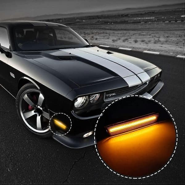 Til Dodge Challenger 2015-2020 Sidemarkeringsblinklys Parklys Lamper 38 plastic