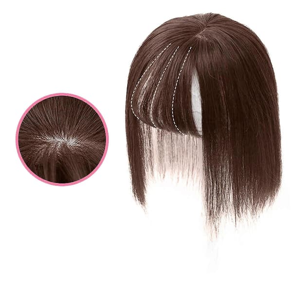 Osynlig sömlös peruk för dammode, andningsbar blockperuk, 25 cm längd Brown