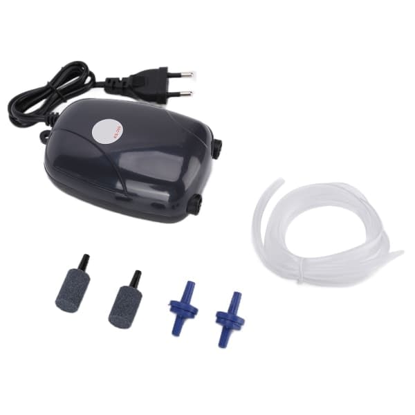 {YM}Tyst syrepump, professionell akvarie-luftpump, EU-kontakt 220V, dubbla hål, fiskodling