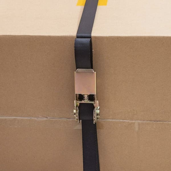 {YM}4-pack Ratchet Tie Down Straps, Polyester Tie Down Straps for Motorcycle, Car, Bicycle, Trailer, 800kg Capacity, 6m x 25mm - Black