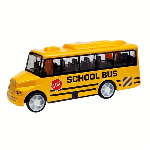Skolbuss i metall, legeringsbilmodell, legering pull-back buss leksaksbil, bildekorationsleksak Yellow
