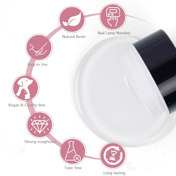 Solid nagellim, Strasslim, 15ml, Gel, Solid nageltipp för DIY, Konstgjord nagel, för 3D-skulpturer, Strass, Lösnaglar (Transparent) 15 ml#Genomskinlig