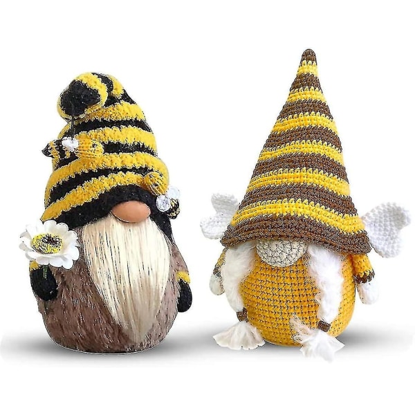 2 st Bumble Bee Spring Gnome Plush - Mr And Mrs Honeybee Gnomes Plushie Ornaments - Scandinavia
