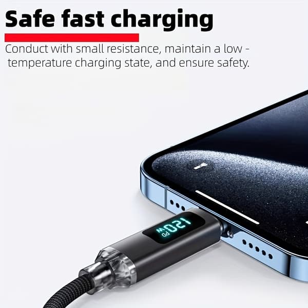 USB A til Type-C Superrask Ladekabel | 1/2 Meter, Nylonflettet Red 2M=6.6FT