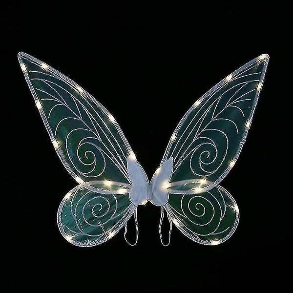 Fairy Wings För Flickor Vuxna Light Up Butterfly Wings Led Fairy Wings För Barn Kvinnor Halloween Cosplay white