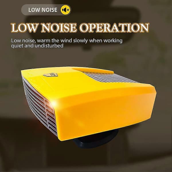 12V/24V Vindusdefroster Rask Oppvarming Multifunksjonell Bilvarmevifte Black 24V