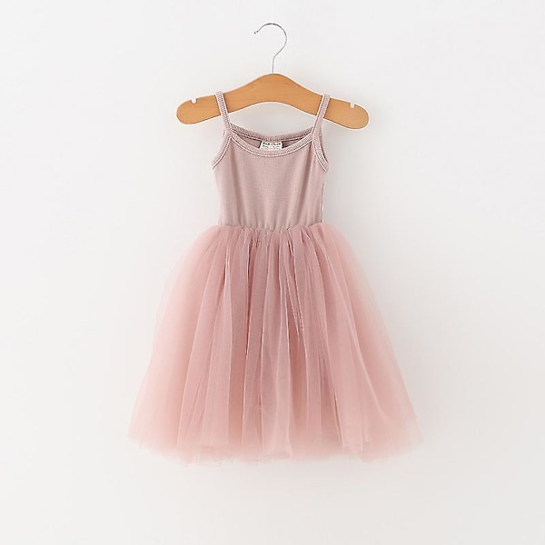 Flickor Sommarklänning Ärmlös 3 4 7 8 År Barn Casual Tutu Svart Black 8T