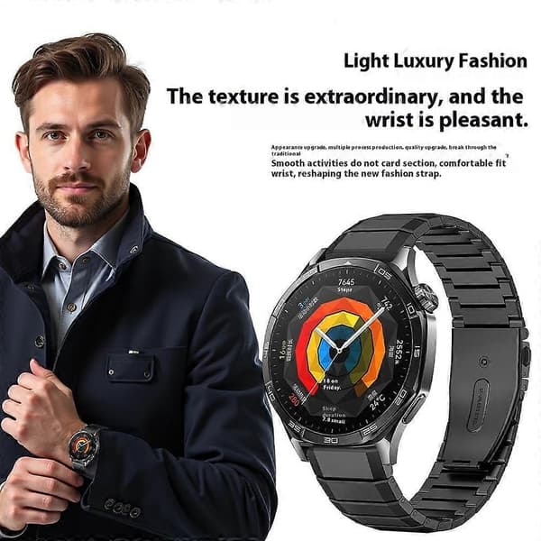22mm Universal Klockarmband i Titanlegering Bambusegment - Multicolor Titanium Grey