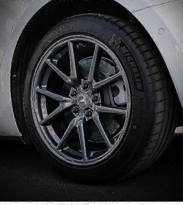 Tesla Model 3 Y S X Hjulkapselkit Centerkapsel Nav Mutter Skydd Svart Röd Vit Grå Med 4 Centerkapslar 20 Mutter Skydd 2025 Silver Bright