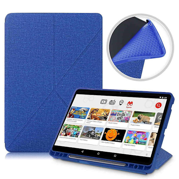 Fodral för Samsung Galaxy Tab S7 Plus S7 Fe 12.4 tum med pennhållare, multifunktionellt stativ, bokfodral för Galaxy Tab S8 Plus S8+ BXJG Dark Blue Tab  S8  11 inch