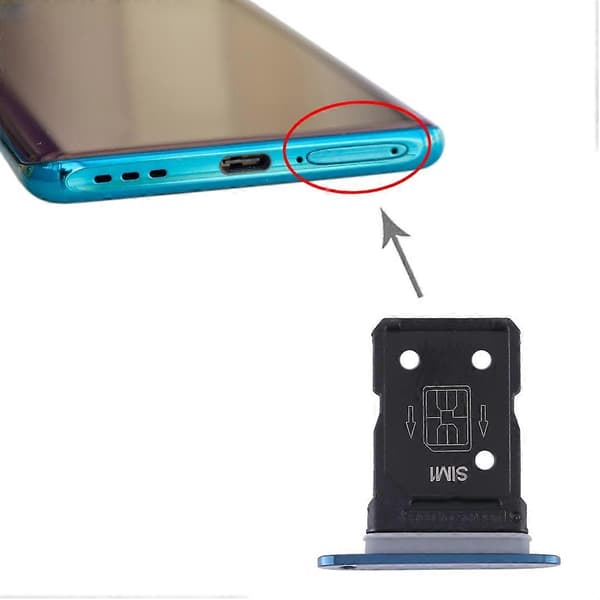 För OPPO Find X2 SIM-kortsfack + SIM-kortsfack (Blå) Blue
