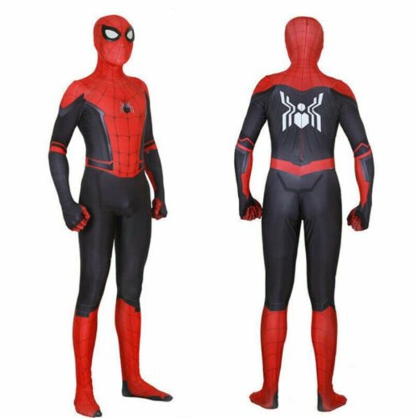 Spider-Man Into the Superhero Barn Miles Morales Cosplay Vuxen Svart Röd Red 170cm