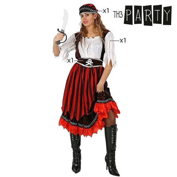 Festdräkt för kvinnor piratdräkt vit röd svart Billigt