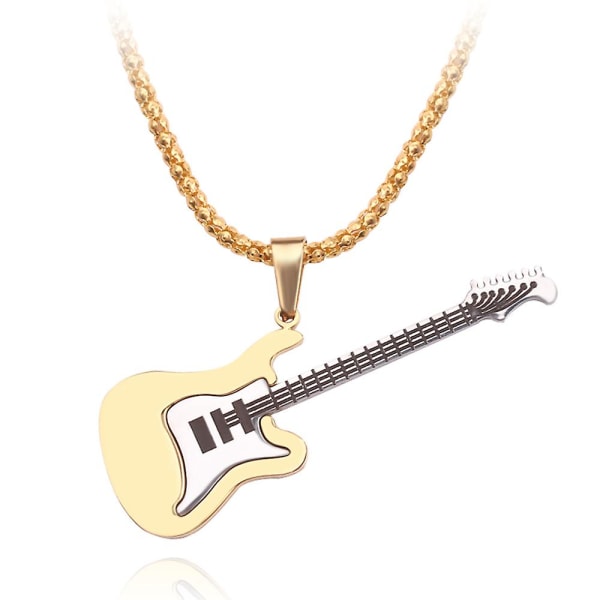 1 st gitarr hänge Street Classic Tide mäns titan stål halsband Gold