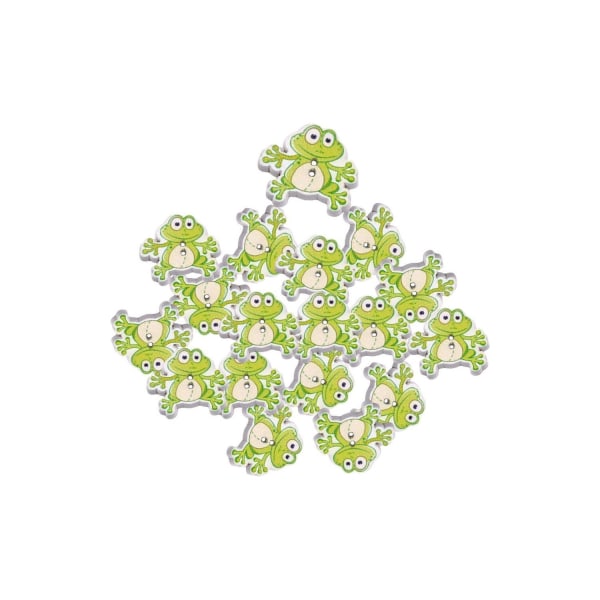 50 st Tecknad Groda Knapp Sömnad Enkla Träknappar Dekoration Ornament