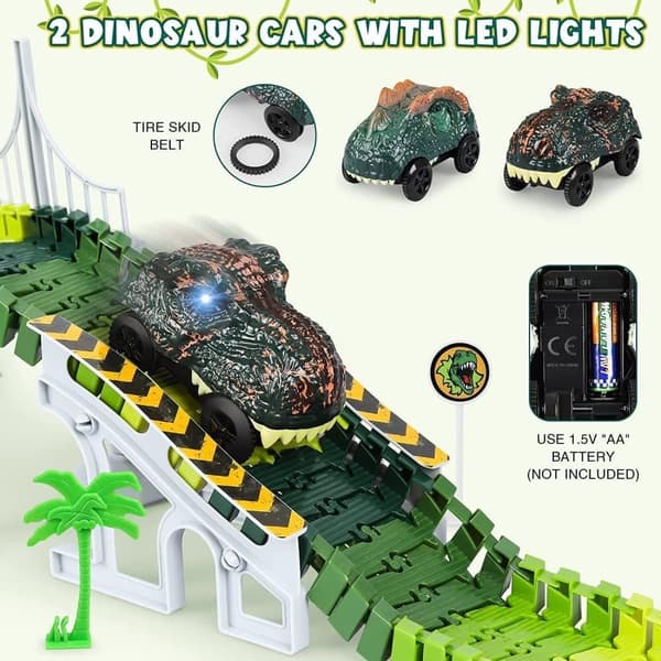 {YM}OBOSOE 185 osaa suuri autorata lapsille - DIY dinosaurusrata