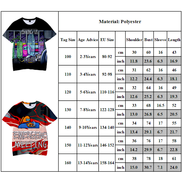 Børn Blandt Os 3D T-shirt Topper Drenge Piger Teenager T-shirt D 110cm 110cm D