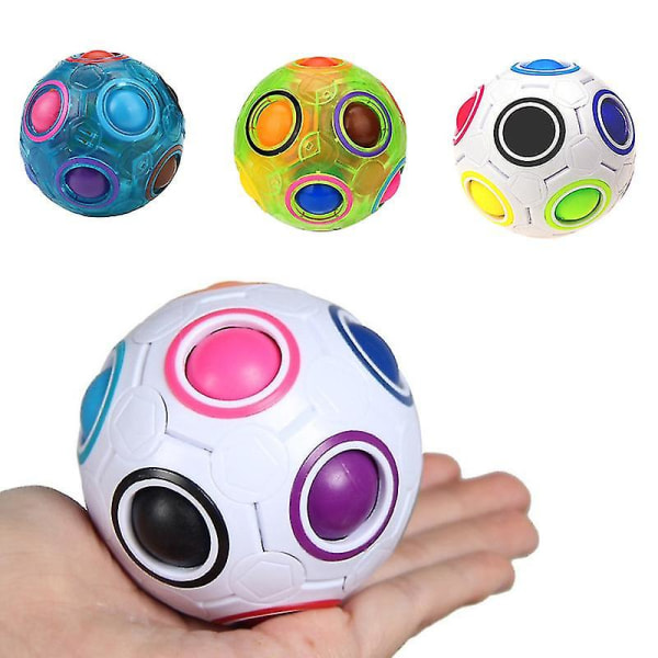 Creative Magic Rainbow Ball Cube Speed ​​Puzzle Ball Leksaker WHITE