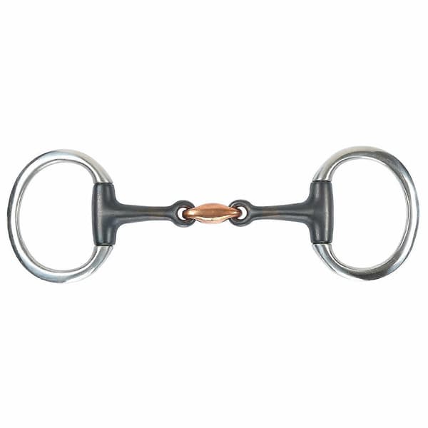 Shires Flat Sweet Iron Lozenge Häst Eggbutt Snaffle Bett Black 6in