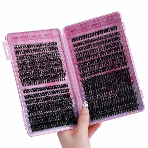 {YM}Black Friday False Eyelashes Set with Storage Box - Individual False Eyelashes - Volume Lashes Black
