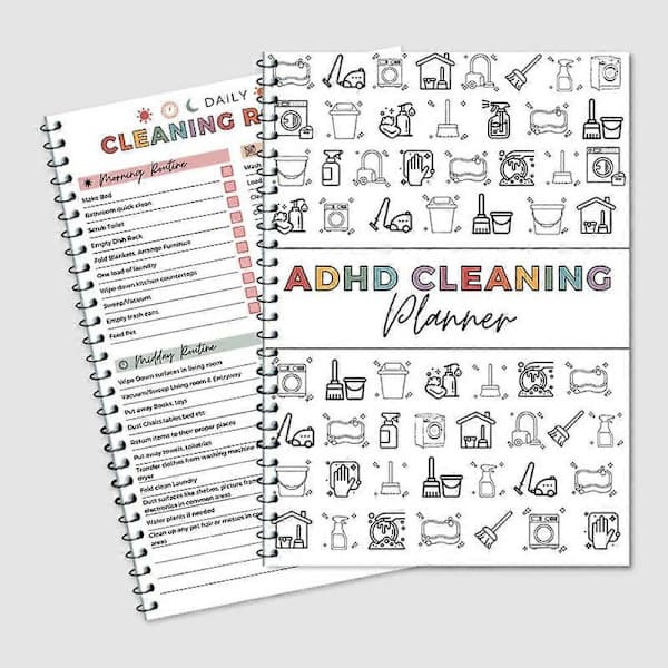{YM}ADHD Cleaning Schedule Chores Tracker Schedule Task Lists Reminders Compatible with Neurodivergent Adults