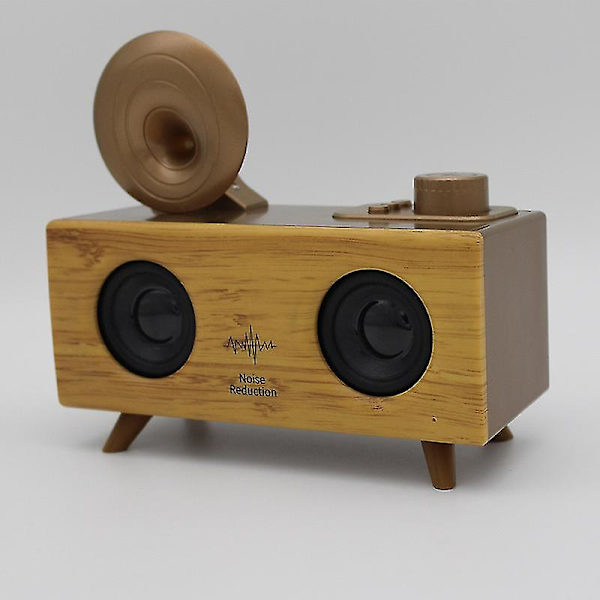 1 stk. Bluetooth-højtaler, B6 Træ Retro Trådløs Bluetooth-højtaler Radio Bærbar Udendørs Desktop Lille Audio Subwoofer, Dobbelte højtalere, Kompatibel Wi