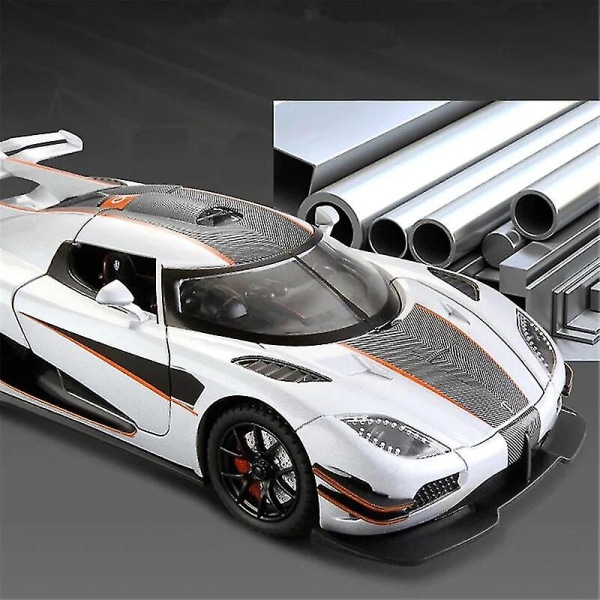 1:24 Koenigsegg One 1 Legering Sportbil Modell Diecast Metal Superbil Fordonsmodell Simulering Ljud och Ljus Barnleksak Gåva Ingen låda Orange