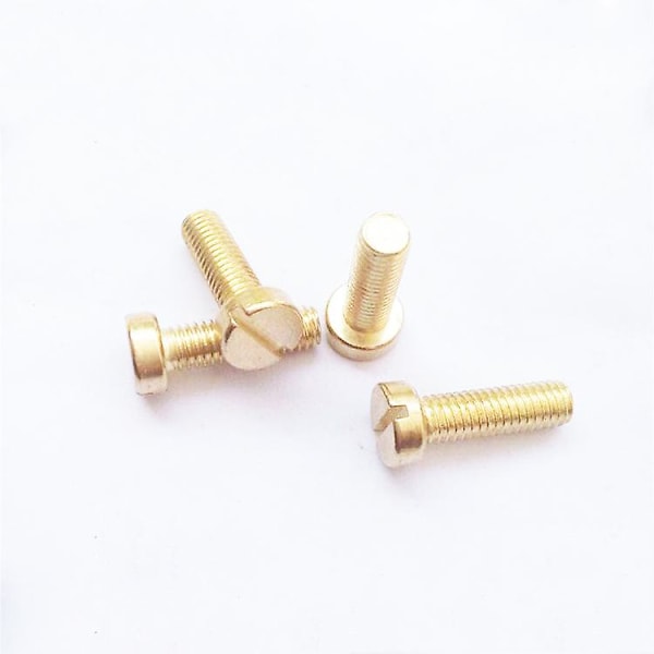 100 stk/lot M1.2/m1.6/m2/m2.5/m3 H70 Messing Slisset Flat Hode Skrue Kobber Elektroniske Maskinskruer Maskinvaretilbehør