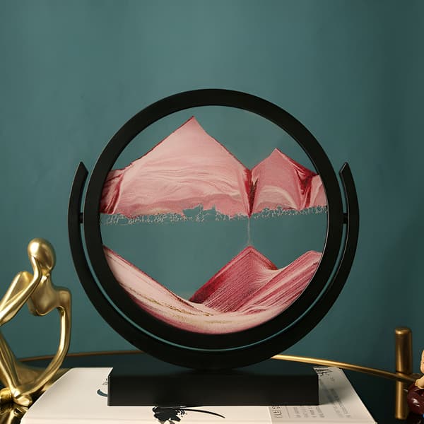 Farverig sandkunst, sandhåndværk - uafhængig dynamisk 3D-sandmaleri White Frame - Red