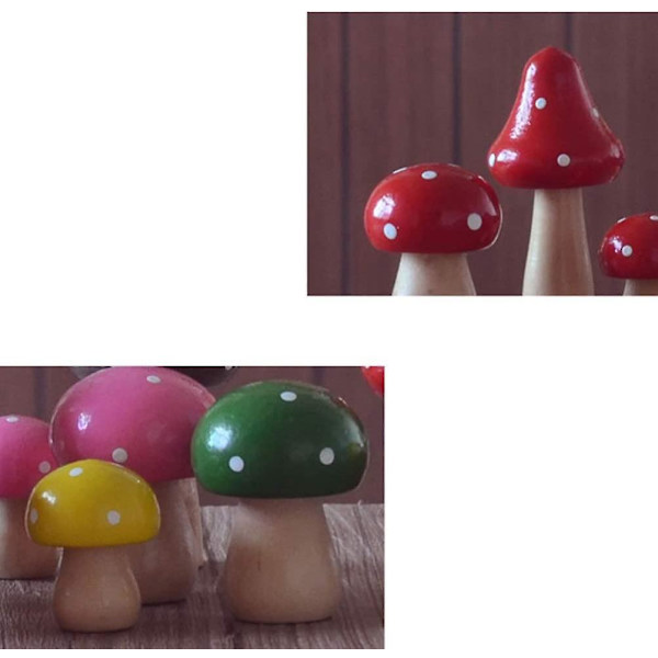 9 stk. Miniaturfigurer af svampe, mini træsvampe, tilbehør til eventyrhaver, blomsterpotter, mikrolandskabsdekoration