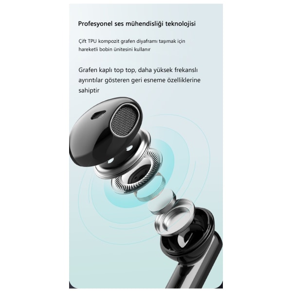 Brusreducerande LED-display IPX7 Vattentäta Inbyggd Mikrofon In-Ear Bluetooth Hörlurar - Svart