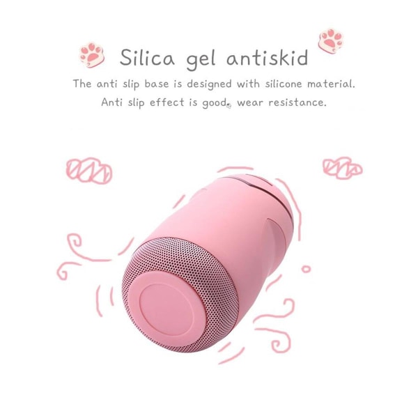 Bärbar Mini trådlös Bluetooth högtalare LED-ljus Funny Cat Högtalarstöd TF Subwoofer Kolumn Bluetooth | Bärbar högtalare (rosa)