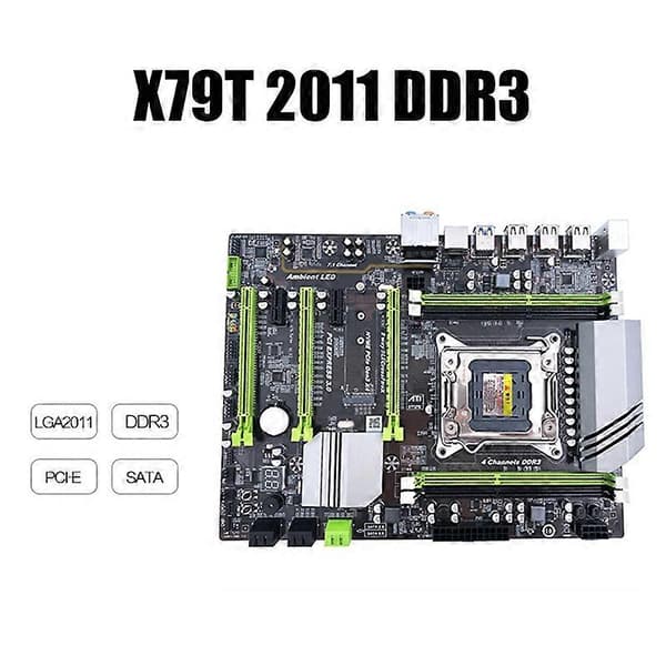X79T LGA 2011 CPU Hovedkort USB3.0 4 DDR3 Hovedkort Stasjonær PC 80 ABS