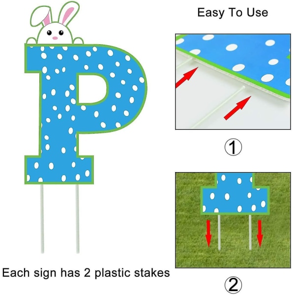 Glad påsk Gårdsskyltar Utomhus gräsmattadekorationer Färgade påskharegårdsskyltar med insatser för hemträdgård gräsmatta W D
