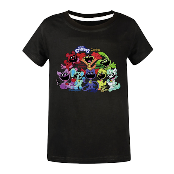 Playtime Chapter 3 The Smiling Critters T-paita Pojat Tytöt T-paita Piirretty Anime T-paidat Harajuku Yläosat Tees Kesä Lyhythihainen Musta Musta black 120 cm