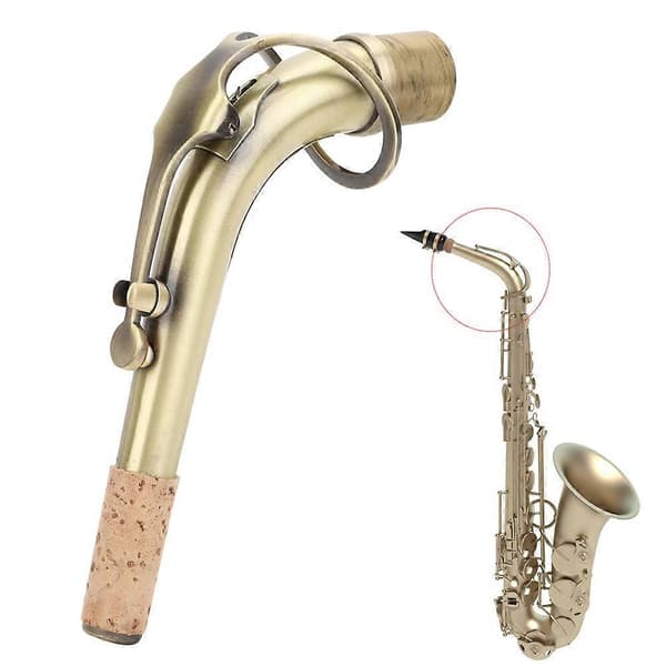 Altsaksofon Bøyd Hals Høy Kvalitet Antikk Messing Musikkinstrument Tilbehør 24.5mm