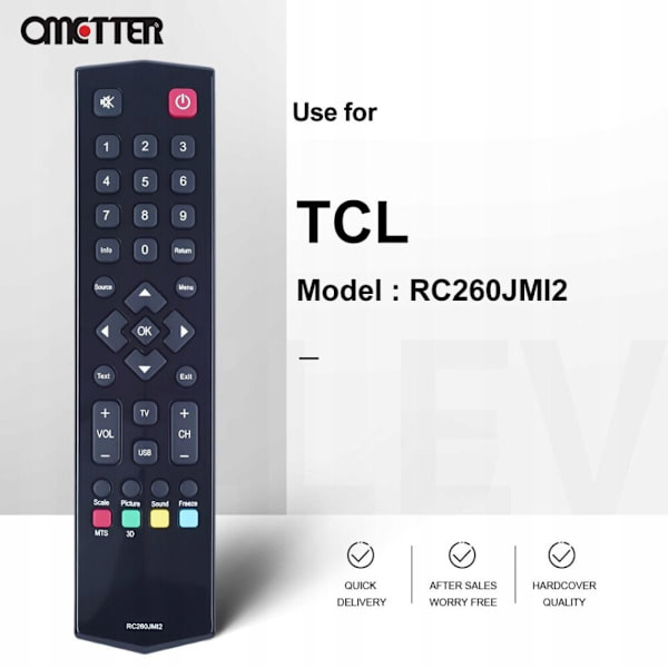Ersättningsfjärrkontroll UniversalKompatibel med TCL RC260J TV-fjärrkontroll