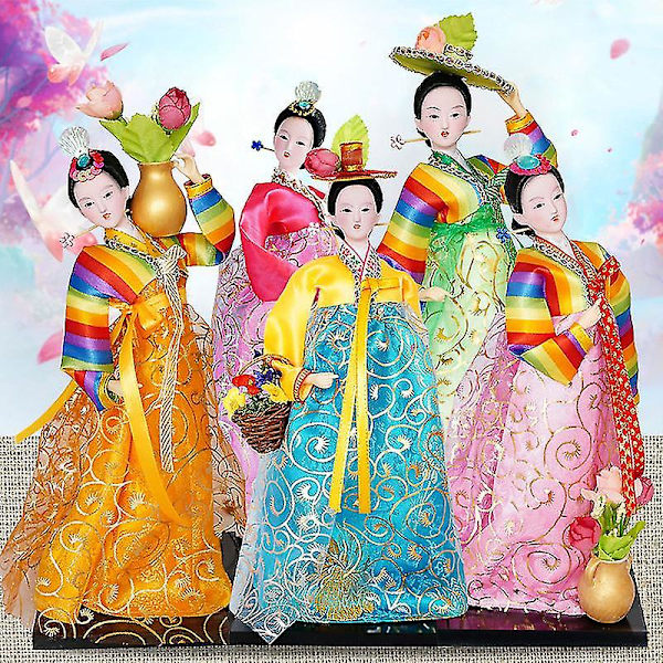 12in Koreanske Kludedukker Håndlavede Hanbok Dukker Orientalske Dukkemodeller Koreanske Hofdukker