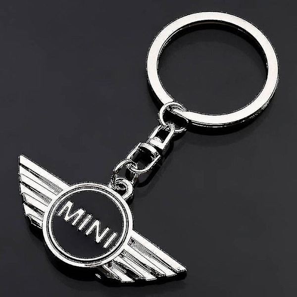 Lång Metall Nyckelring Bil Logo Nyckelring För Mini Cooper Black